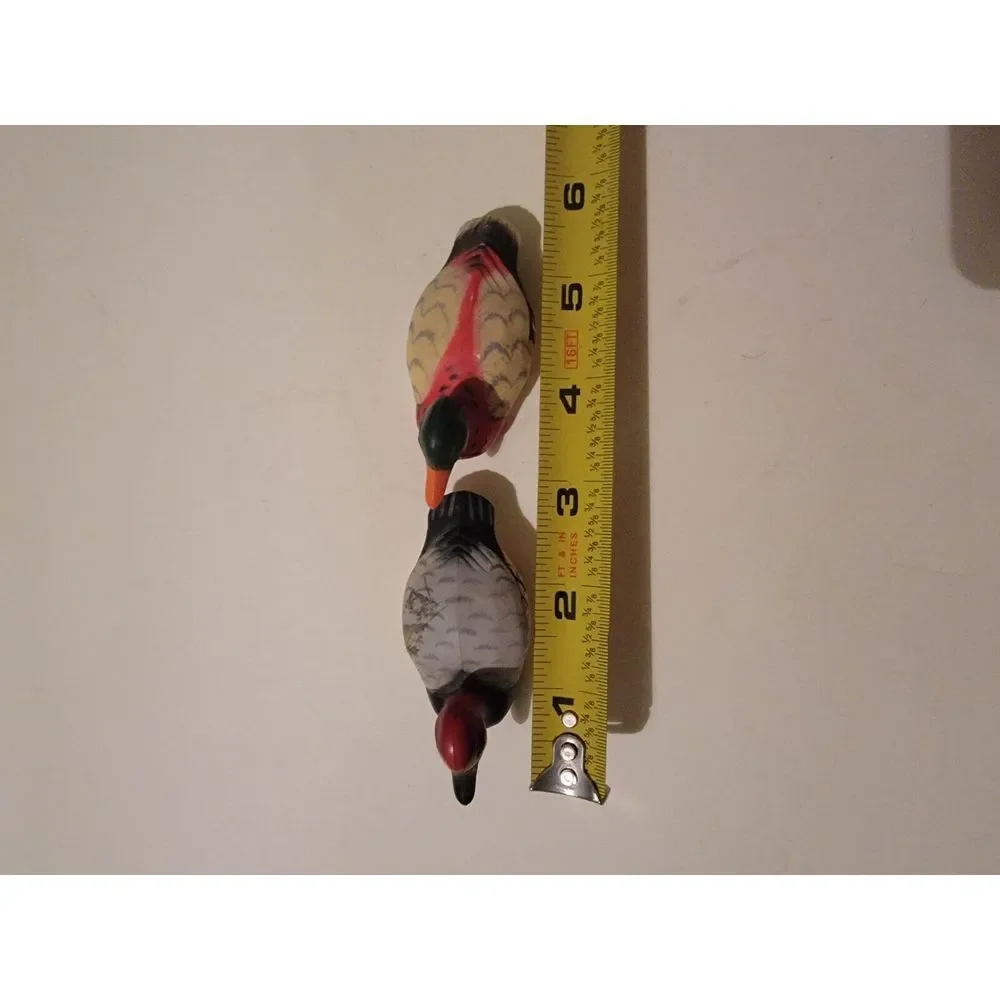 2 Miniature Duck Figurines Display Figures Made In Hong Kong 3